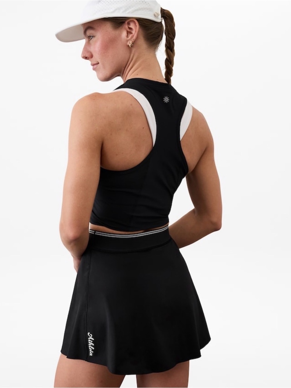 NWT Athleta Ace Advantage Tipped 13 1/2 Black/White Skort Sz Medium